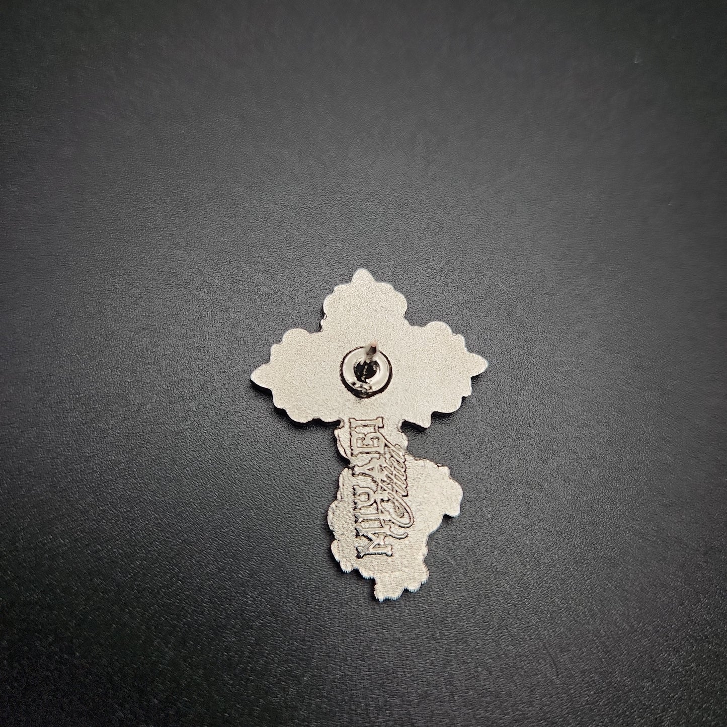 Black Cross + Rose Pin