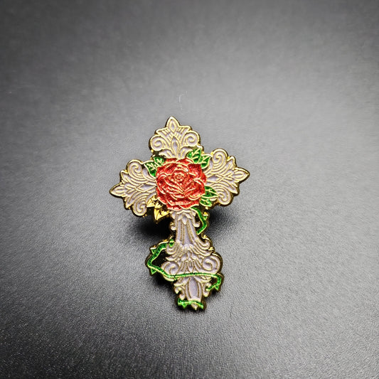 Silver Cross + Rose