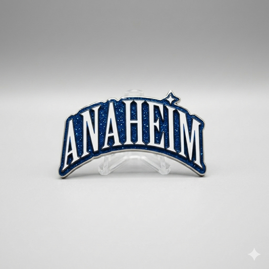 ANAHEIM - BLUE METAL + WHITE LETTERS