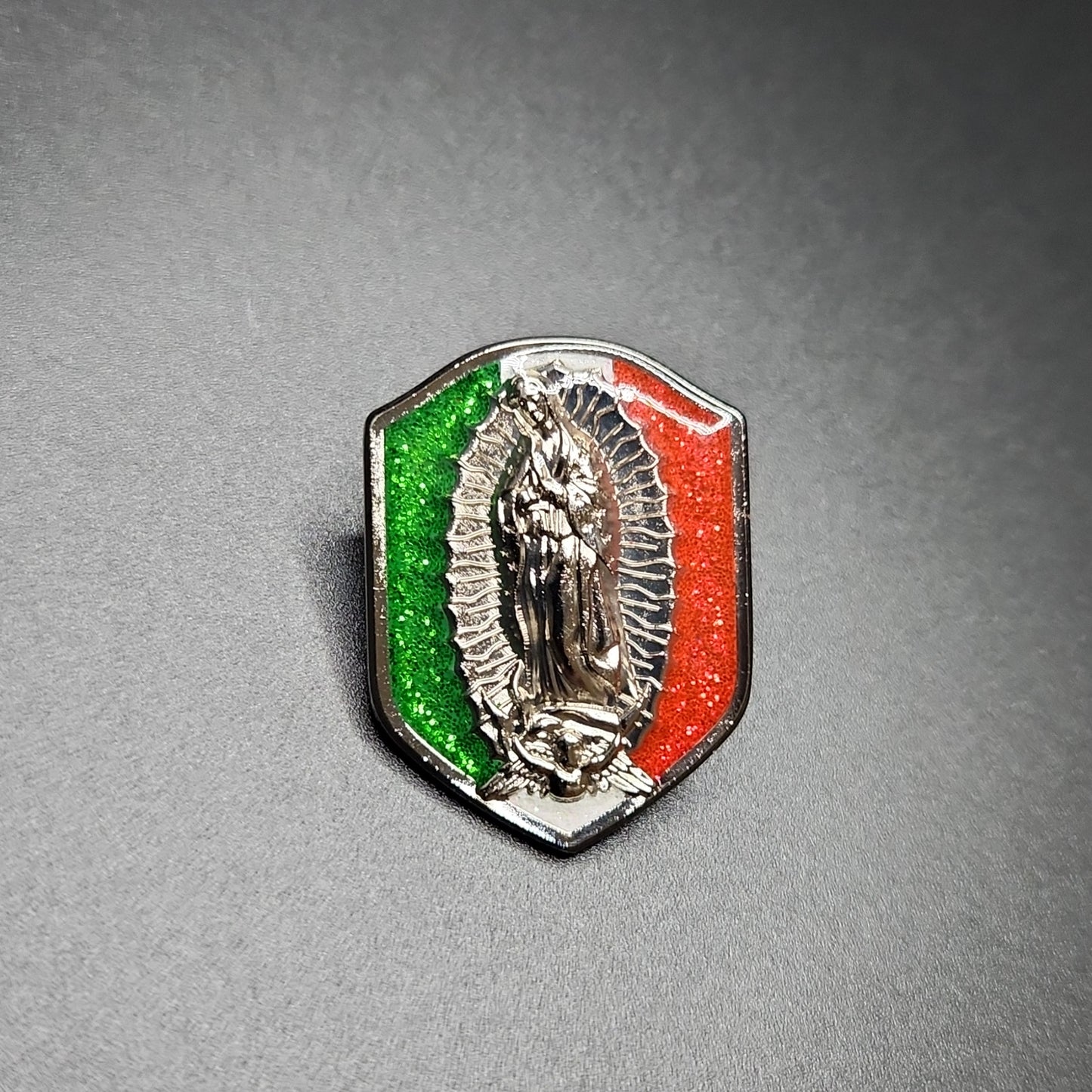 VIRGEN DE GUADALUPE - Silver + Tri-Color