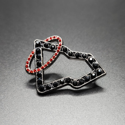 NEW ERA FLAG- Black + Red Halo (GEMSTONES)