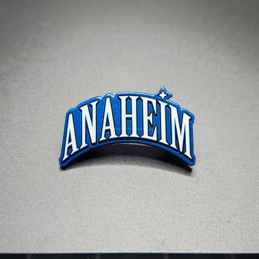 ANAHEIM - BLUE METAL + WHITE LETTERS