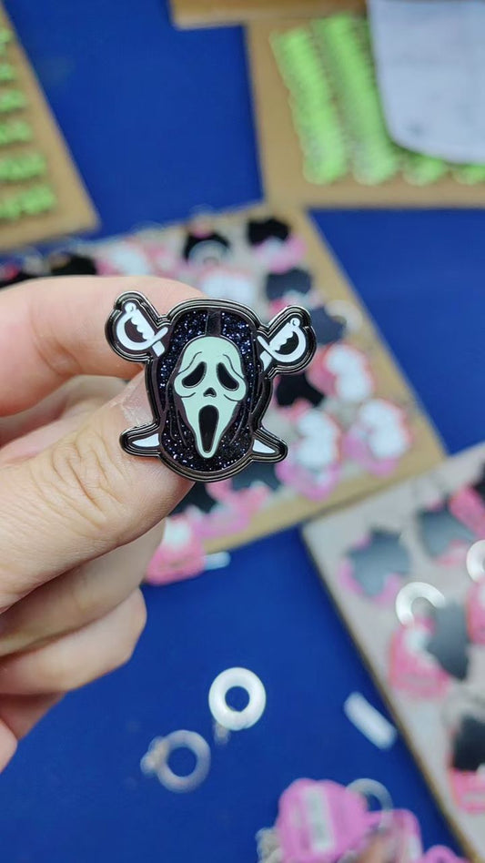 Ghostface Raider Enamel Pin + Glow (Black)