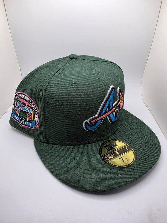 Atlanta Braves Hat Club OG Peacock Green Blue UV 2017 Inaugural Season 7 1/2