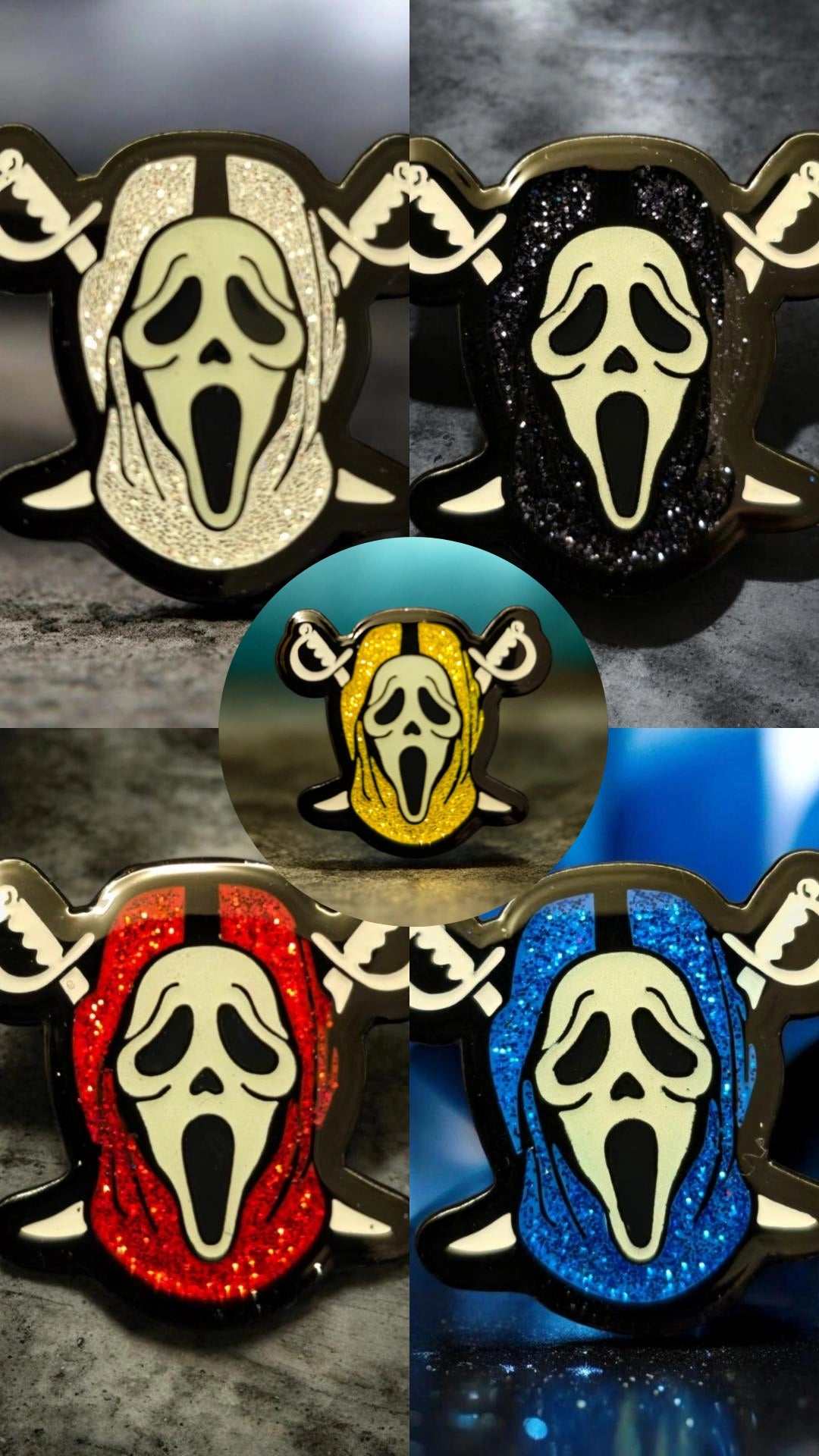 Scream Raider Enamel Pin + Glow - Set of 4 pins + one extra colorway