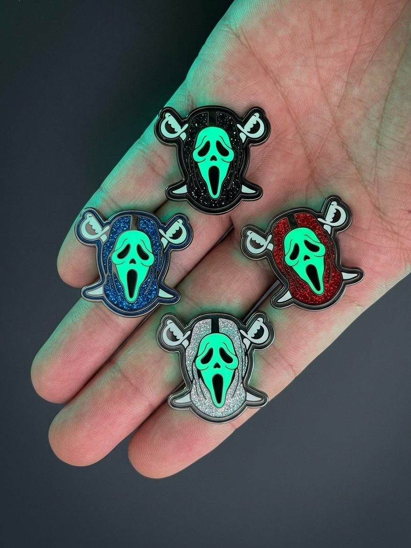 Scream Raider Enamel Pin + Glow - Set of 4 pins